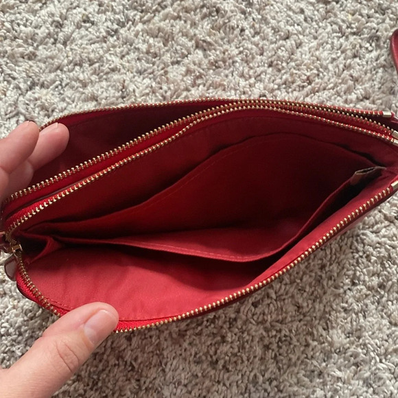 Womens Authentic Red Coach Wristlet Wallet - Picture 4 of 11